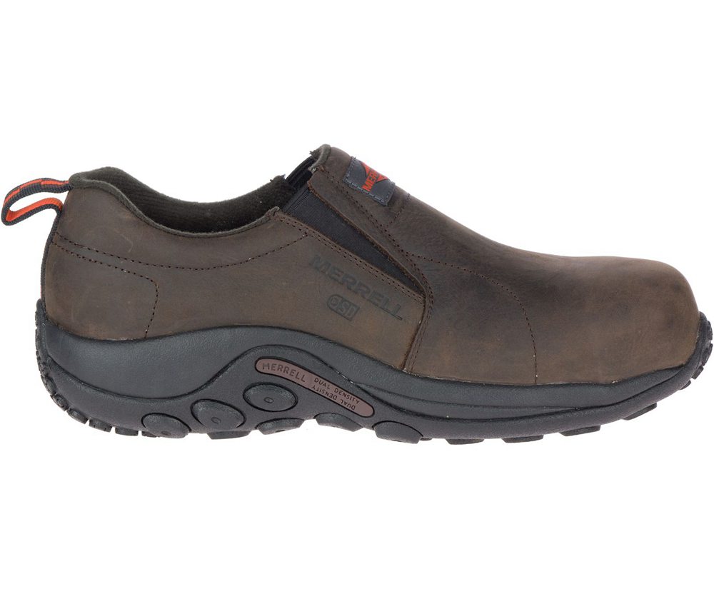 Zapatos De Seguridad Hombre - Merrell Jungle Moc Cuero Comp Toe Sd+ Wide Width - Marrones - ORXV-036
